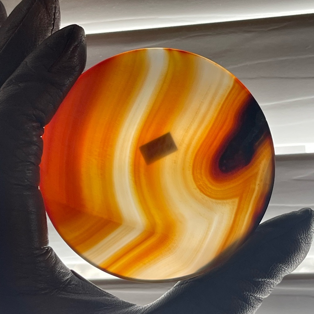 Agate Art Piece - Carnelian Hand carved coaster/display piece